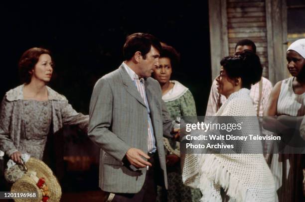 Polly Holliday, JD Cannon, Clarice Taylor, Ruby Dee, Juanita Clark appearing in the ABC tv movie 'Wedding Band'.