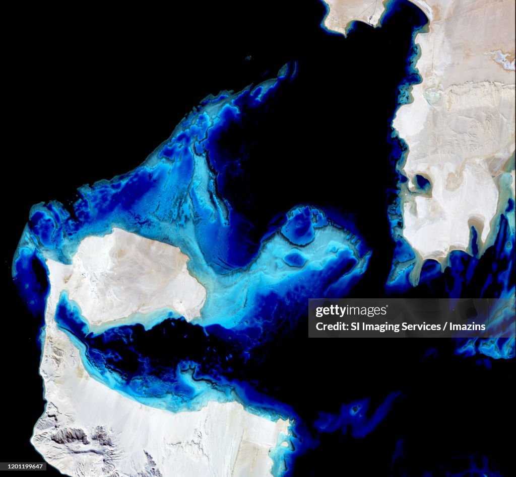 Satellite View of Tiran Island, Saudi Arabia