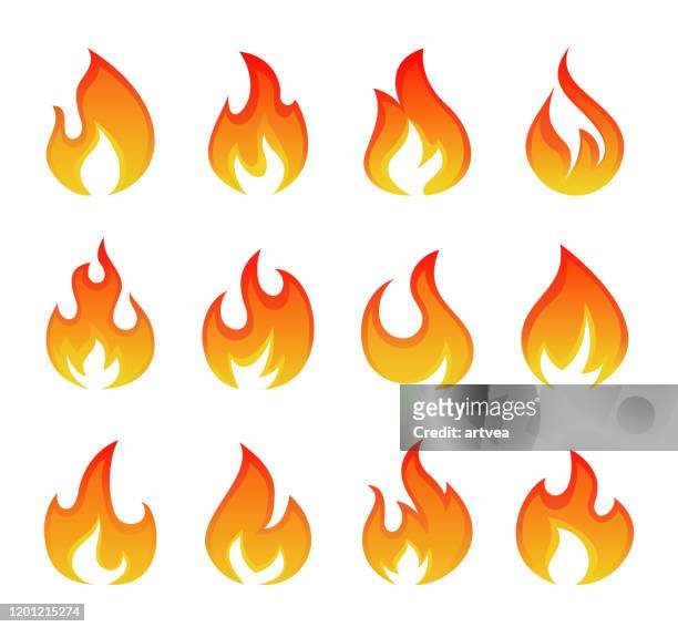 creative abstract fire logos - outdoor fire stock illustrations
