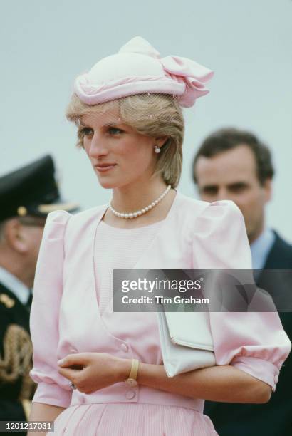 Princess Diana arrives in Saint John's, Newfoundland at the start of the royal tour of Canada, 23rd June 1983.