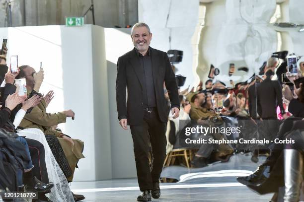 Elie Saab walks the runway during the Elie Saab Haute Couture Spring/Summer 2020 show as part of Paris Fashion Week on January 22, 2020 in Paris,...