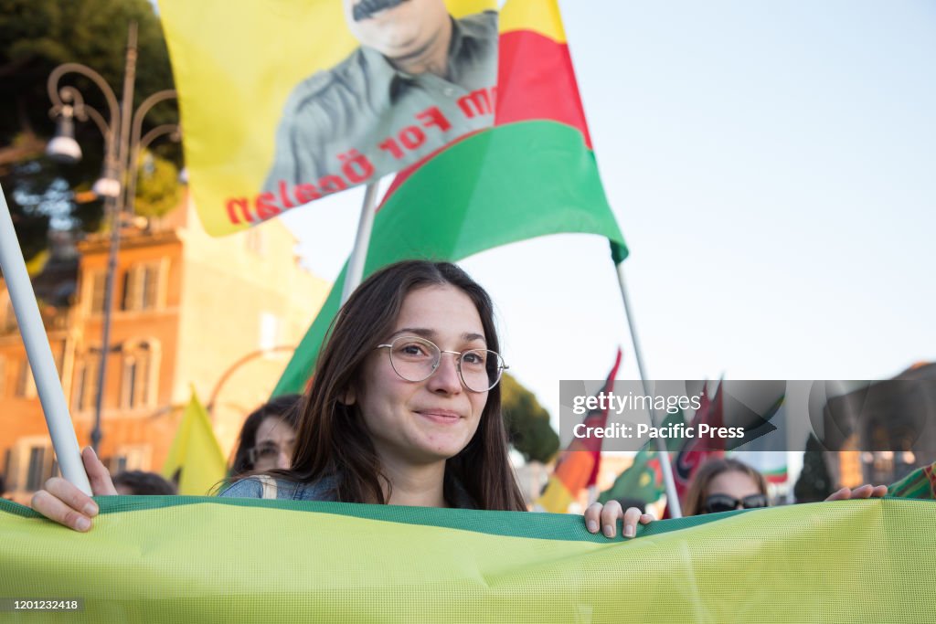 National demonstration in support of the Kurdish people in...