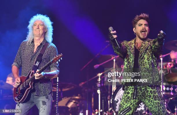 Queen and Adam Lambert perform at the Fire Fight Australia, a concert for National Bushfire Relief in Sydney on February 16, 2020. - More than 24...