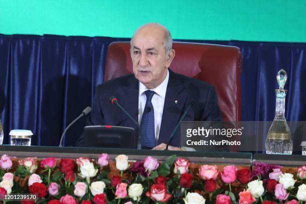 President of the Republic, Abdelmadjid Tebboune, during the government-walis meeting, For a new Algeria, Sunday February 16, 2020 in Algiers, Algeria