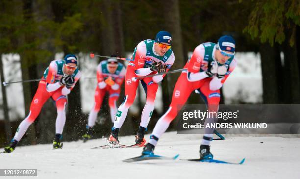 Pal Golberg of Norway competes during the Men's 15km Pursuit event during the FIS Cross-Country World Cup Ski Tour 2020, in Ostersund, Sweden, on...