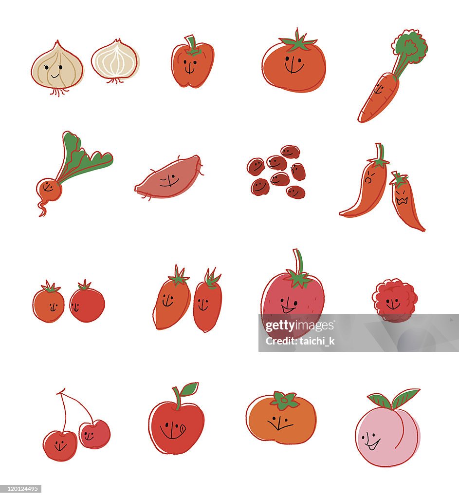 Red vegetable and fruit