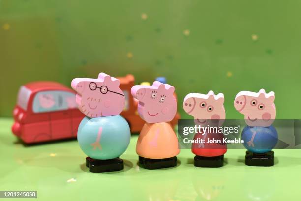 Peppa Pig and friends wooden figures which are made from environmentally responsible FSCE wood and uses less plastic and packaging on display during...