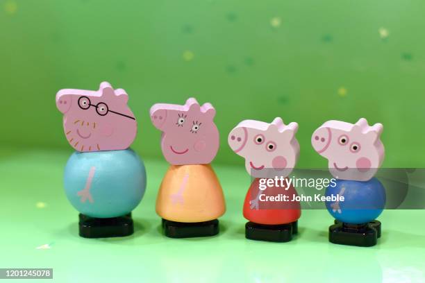 Peppa Pig and friends wooden figures which are made from environmentally responsible FSCE wood and uses less plastic and packaging on display during...