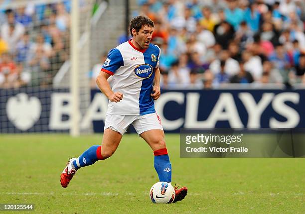 David Dunn of Blackburn Rovers in action against Kitchee during the Asia Trophy pre-season friendly match at the Hong Kong Stadium on July 30, 2011...