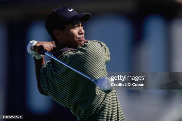 Tiger Woods of the United States on his way to his first professional golf tournament win at the PGA Las Vegas Invitational on 5th October 1996 at...