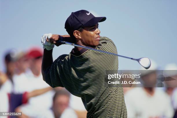Tiger Woods of the United States on his way to his first professional golf tournament win at the PGA Las Vegas Invitational on 5th October 1996 at...