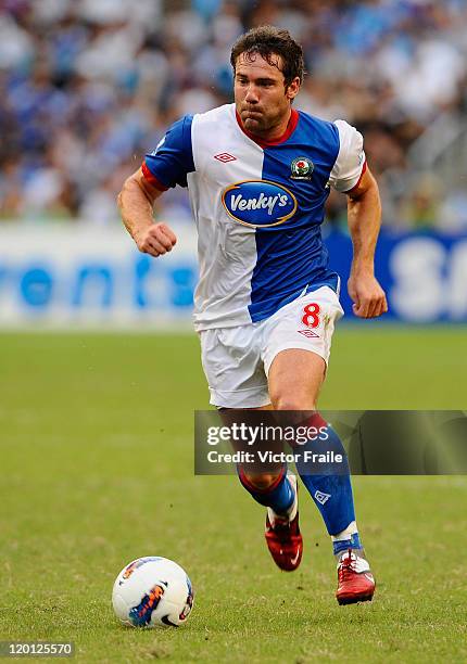 David Dunn of Blackburn Rovers in action against Kitchee during the Asia Trophy pre-season friendly match at the Hong Kong Stadium on July 30, 2011...