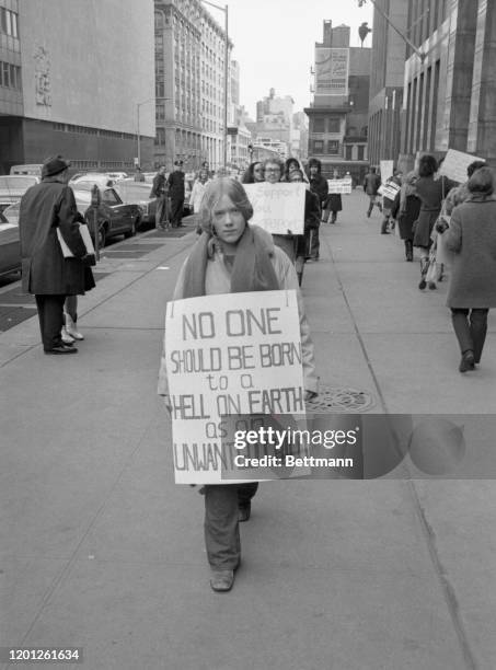 Group in support of changing the abortion laws in New York State. Demonstrators are in front of the Criminal Courts building, where abortionist Dr....