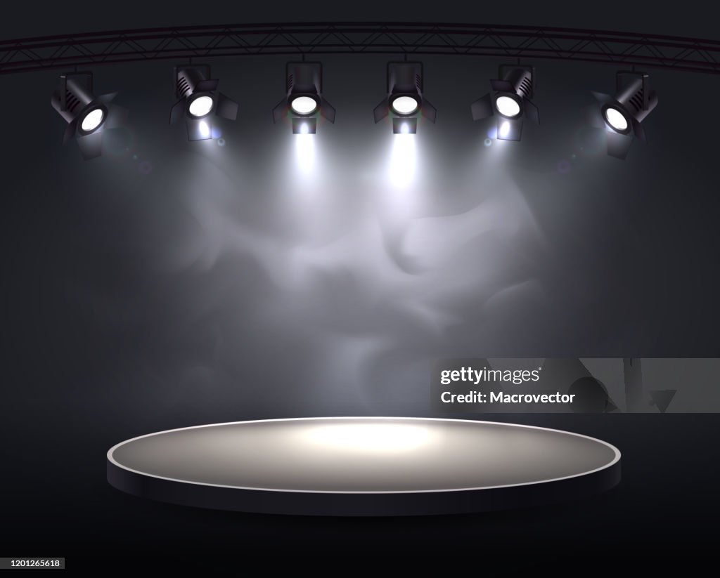 Computer Graphics Spotlight Spotlights Realistic Composition High-Res Vector Graphic - Getty Images