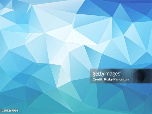 abstract blue geometric polygon background - glass material stock pictures, royalty-free photos & images
