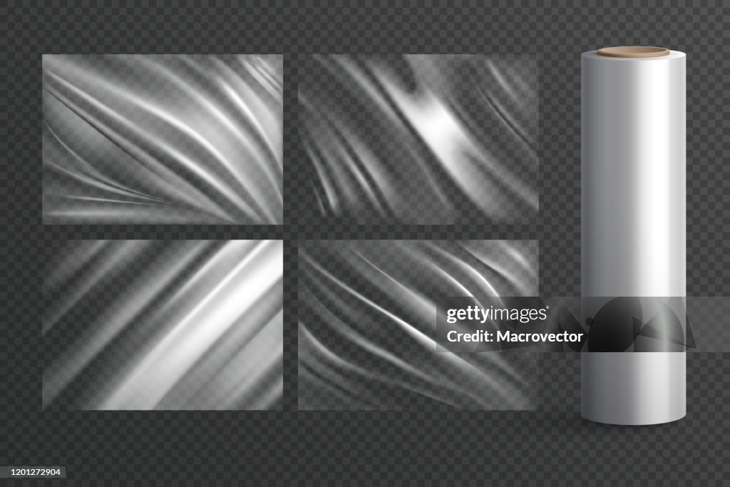 Wrapping Texture File Polyethylene Plastic Wrapping Texture Realistic Set High-Res Vector ...