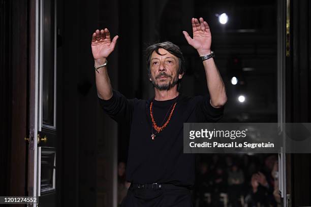 Pierpaolo Piccioli walks the runway during the Valentino Haute Couture Spring/Summer 2020 show as part of Paris Fashion Week on January 22, 2020 in...
