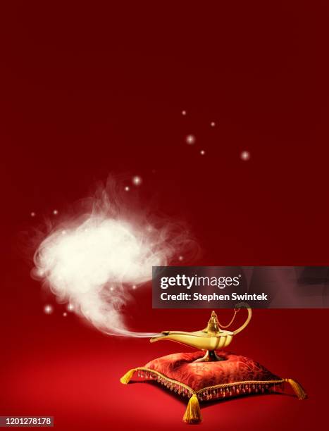 magic lamp with smoke