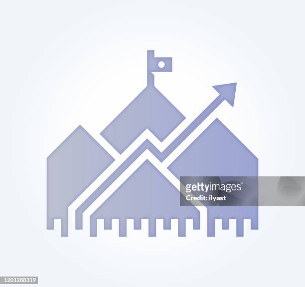 exponential change gradient fill color & paper-cut style icon design - wealth gap stock illustrations