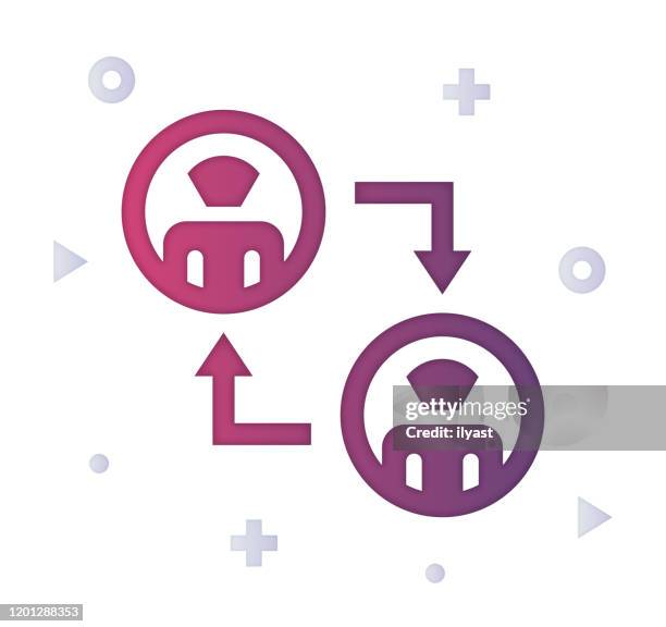 recruiting & selection gradient fill color & paper-cut style icon design - executive director stock illustrations