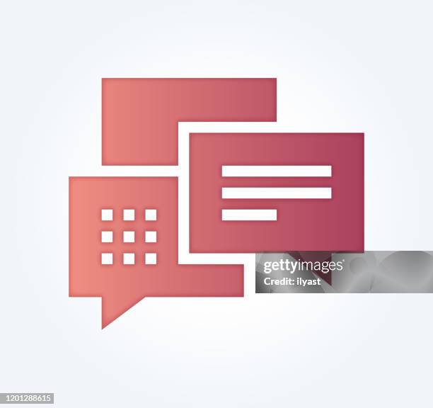 chat bots services gradient fill color & paper-cut style icon design - hotelling stock illustrations