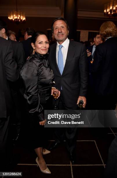 Priti Patel MP and Rocco Forte attend The Spectator Parliamentarian Of The Year Awards at Rosewood London on January 22, 2020 in London, England.