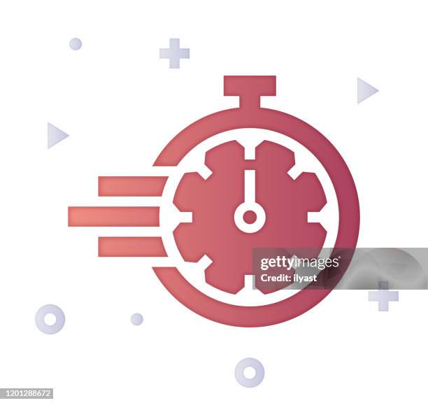 agile organizations gradient fill color & paper-cut style icon design - origami stock illustrations