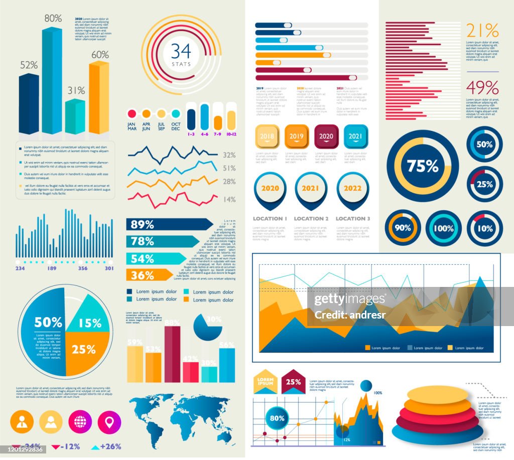 Business Infografik bunte Designs