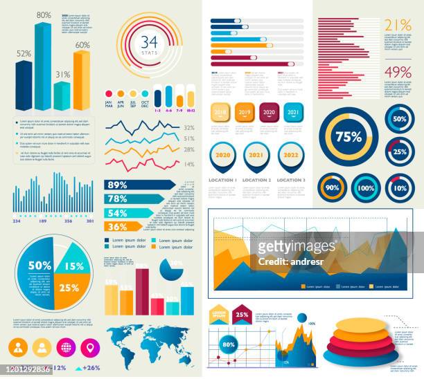 illustrazioni stock, clip art, cartoni animati e icone di tendenza di design colorati infografici aziendali - diagramma a colonne