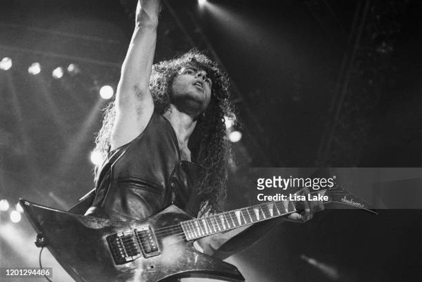 Megadeth guitarist Marty Friedman performs at the Spectrum on June 29 in Philadelphia, Pennsylvania.