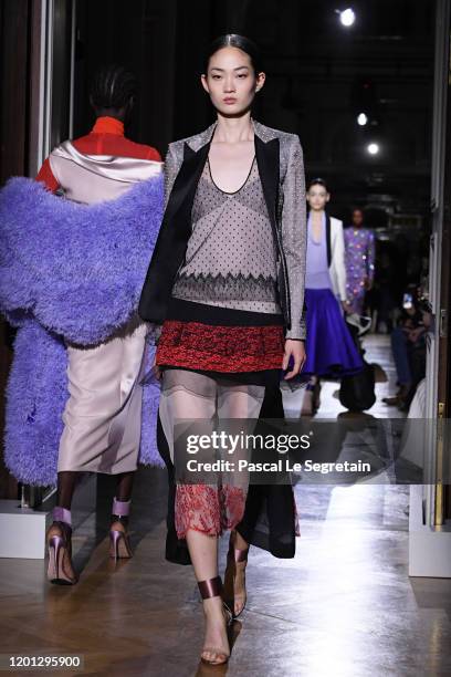 Model walks the runway during the Valentino Haute Couture Spring/Summer 2020 show as part of Paris Fashion Week on January 22, 2020 in Paris, France.