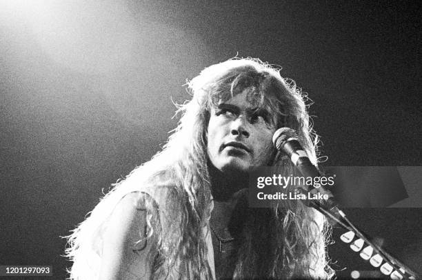 Megadeth guitarist and singer Dave Mustaine performs at the Spectrum on June 29 in Philadelphia, Pennsylvania.