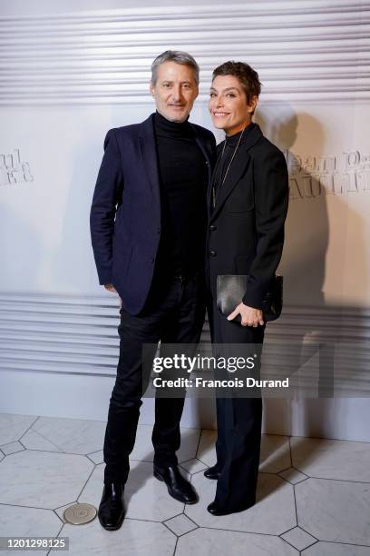 Antoine de Caunes and Daphne Roulier attends the Jean-Paul Gaultier 50th Birthday Cocktail and Party at Theatre du Chatelet on January 22, 2020 in...