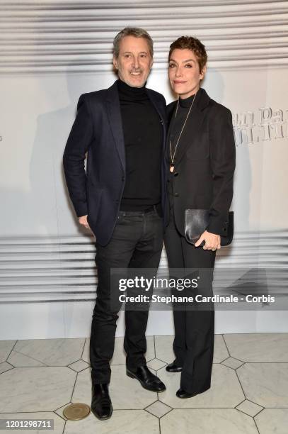 Antoine De Caunes and Daphne Roulier attends the Jean-Paul Gaultier Haute Couture Spring/Summer 2020 show as part of Paris Fashion Week at Theatre Du...