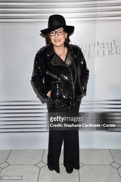 Nana Mouskouri attends the Jean-Paul Gaultier Haute Couture Spring/Summer 2020 show as part of Paris Fashion Week at Theatre Du Chatelet on January...