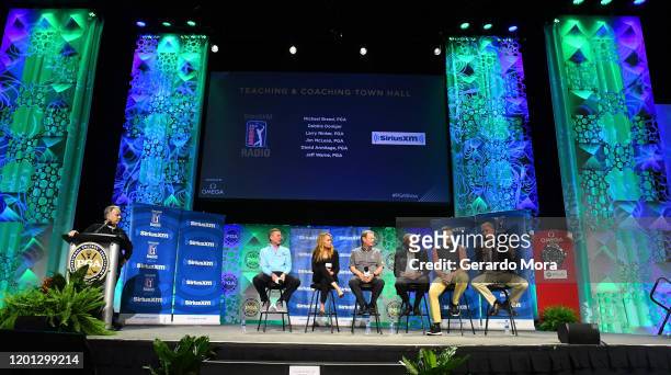 Dave Marr III, Michael Breed, Debbie Doniger, Larry Rinker, Jim McLean, David Armitage and Jeff Warne on the SiriusXM Town Hall at the PGA...