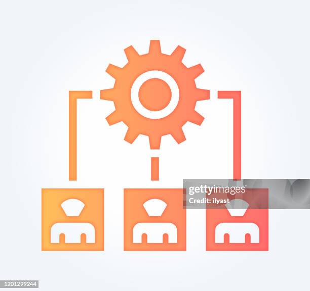 employability & technology gradient fill color & paper-cut style icon design - employability icon stock illustrations