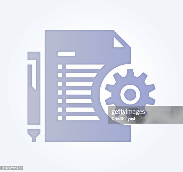 practical instructions gradient fill color & paper-cut style icon design - instructions manual stock illustrations