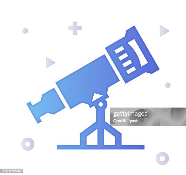 space engineering gradient fill color & paper-cut style icon design - spacecraft engineer stock illustrations