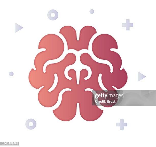 creative thinking gradient fill color & paper-cut style icon design - creative director stock illustrations