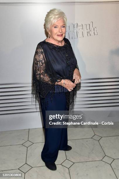 Line Renaud attends the Jean-Paul Gaultier Haute Couture Spring/Summer 2020 show as part of Paris Fashion Week at Theatre Du Chatelet on January 22,...