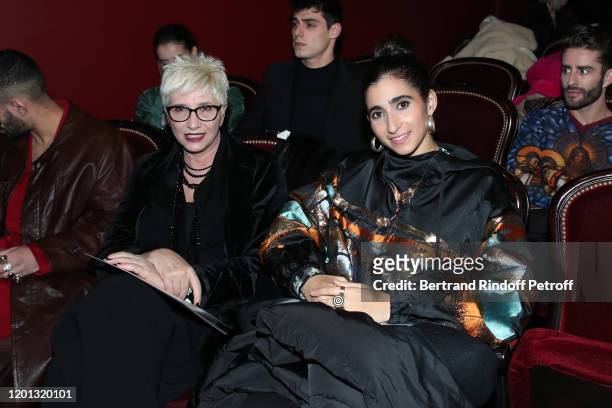 Alba Flores and her mother attend the Jean-Paul Gaultier Haute Couture Spring/Summer 2020 show as part of Paris Fashion Week at Theatre Du Chatelet...