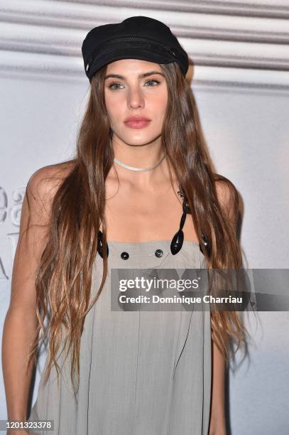 Macarena Achaga attends the Jean-Paul Gaultier Haute Couture Spring/Summer 2020 show as part of Paris Fashion Week at Theatre Du Chatelet on January...