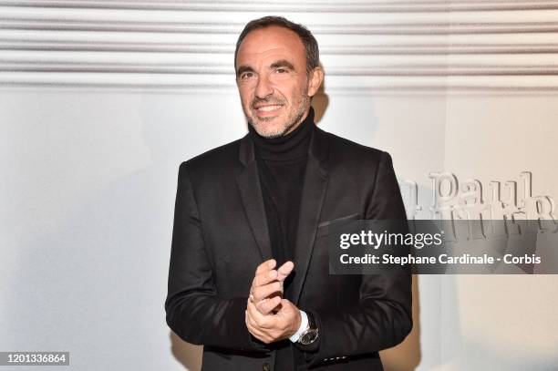 Nikos Aliagas attends the Jean-Paul Gaultier Haute Couture Spring/Summer 2020 show as part of Paris Fashion Week at Theatre Du Chatelet on January...