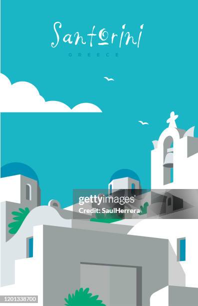 santorini greece - santorini stock illustrations