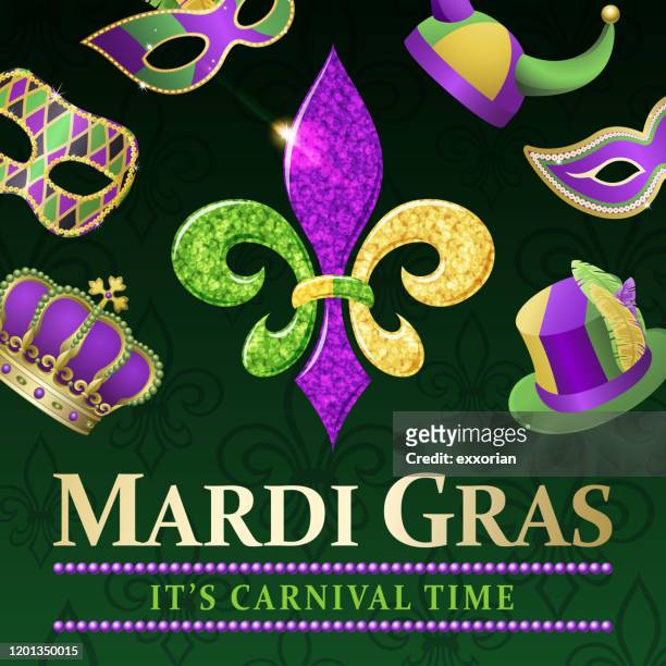 mardi gras carnival celebrations - mardi gras flashing stock illustrations