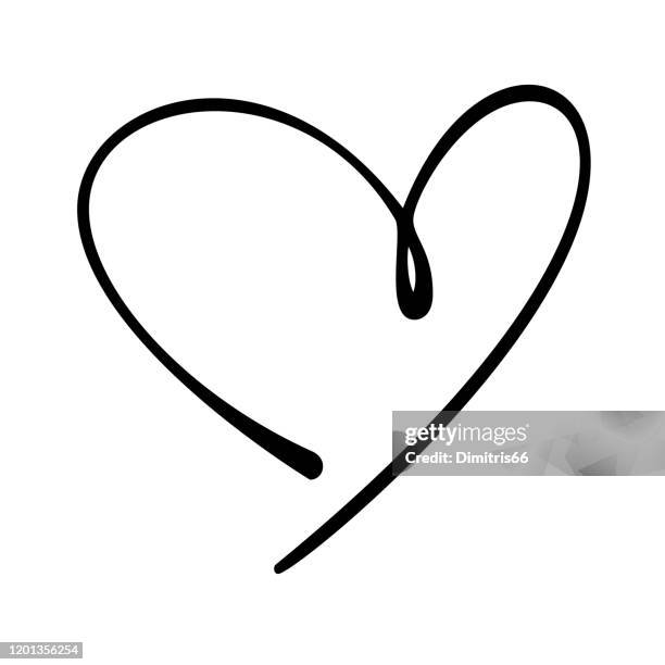 handgezeichnetes doodle-herz - heart shape stock-grafiken, -clipart, -cartoons und -symbole