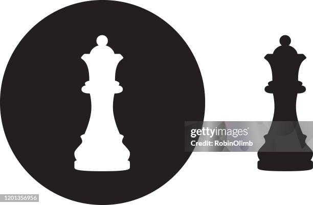 illustrazioni stock, clip art, cartoni animati e icone di tendenza di icona di black circle queen chess piece - scacchi