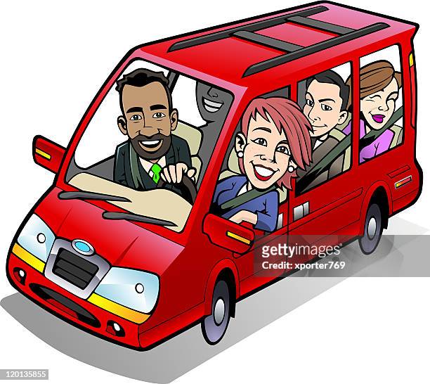 minivan carpool! - carpool stock illustrations