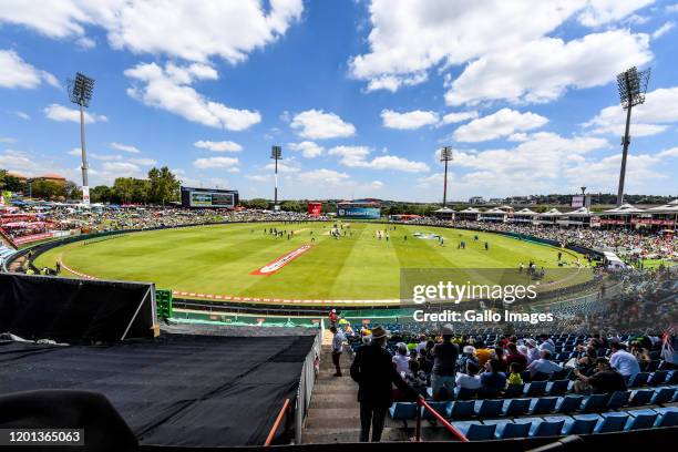 SuperSport Park during the 3rd KFC T20 International match between South Africa and England at SuperSport Park on February 16, 2020 in Pretoria,...